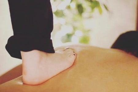 Ashiatsu Barefoot Massage on Man's Back